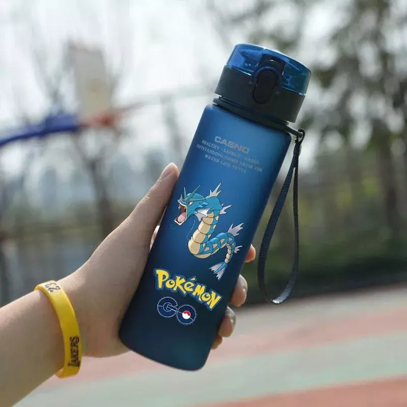 Pokemon 560ML Water Cup Plastic Cartoon Cute Adult Outdoor Large Capacity Sports Water Bottle Pikachu Charizard Mewtwo Portable