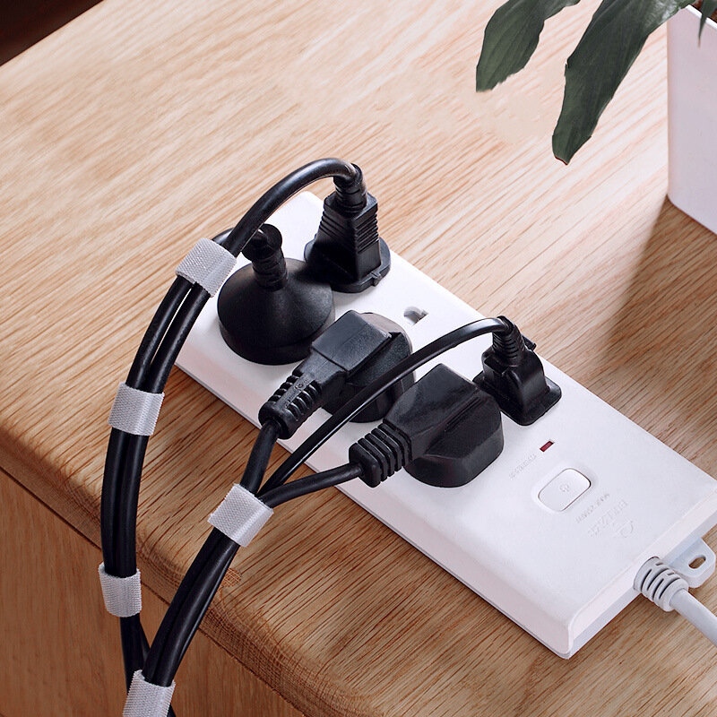 Wielokrotnego użytku haczyki pętle Organizer na kable USB zapięcie samoprzylepne taśma mysz drut kabel do słuchawek PC przewód zarządzanie taśma Hoop