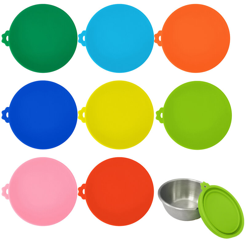 Tapas para tarros de Yogurt de 8 piezas, contenedores de vidrio de silicona reutilizables para almacenamiento de tazas de oficina, galletas y granos de café, sellado redondo contra fugas para el hogar