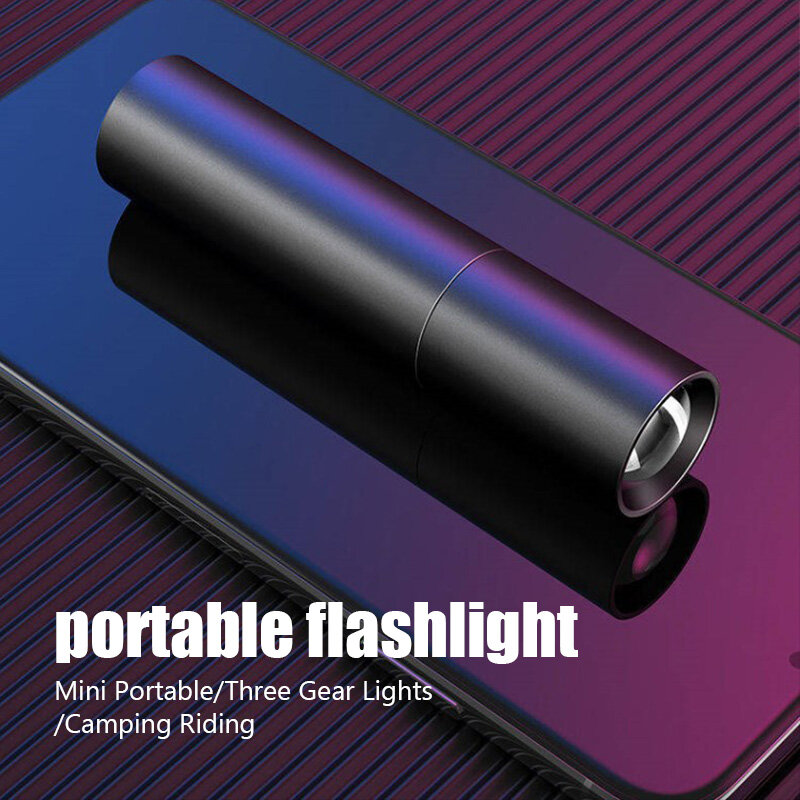 Super Bright minilampka USB akumulator 3 tryby Mini latarka z wbudowanym akumulatorem 14500 Linterna Led Recargable Zaklamp