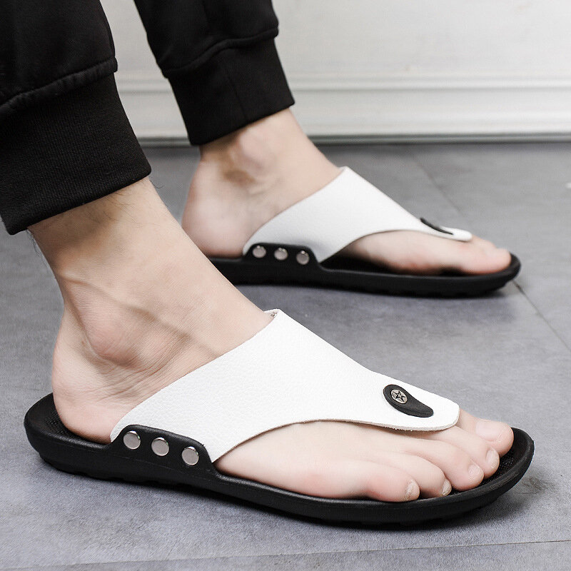 WOTTE รองเท้าแตะฤดูร้อน Flip-Flops สำหรับชายรองเท้าแตะรองเท้าแตะรองเท้าแตะรองเท้าแตะสีน้ำตาลรองเท...