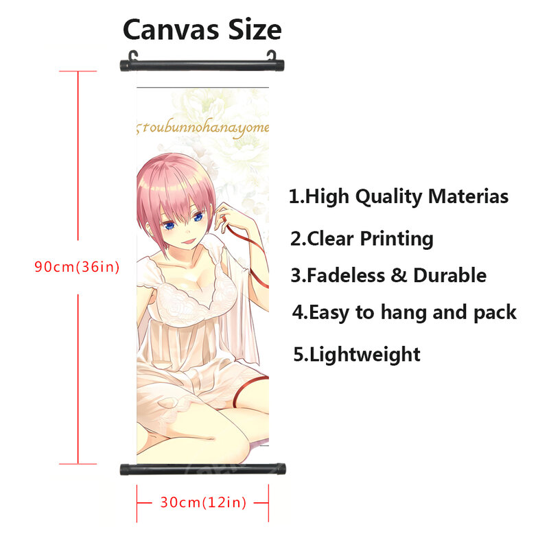 Home Decoration Wall The Quintessential Quintuplets Artwork Picture Scroll Hanging Painting Print Canvas Poster For Living Room