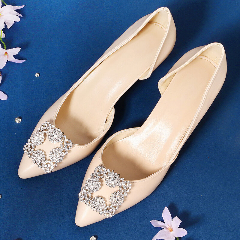 Clips de zapatos de boda para mujer, accesorios de tacón alto, hebilla de cristal de diamantes de imitación, joyería de moda, regalo de dama de honor