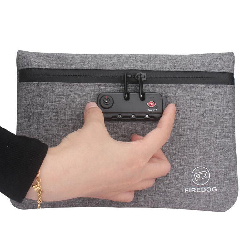 FIREDOG-Bolsa de almacenamiento a prueba de olores, bolsa de almacenamiento portátil de viaje con cerradura, a prueba de humo