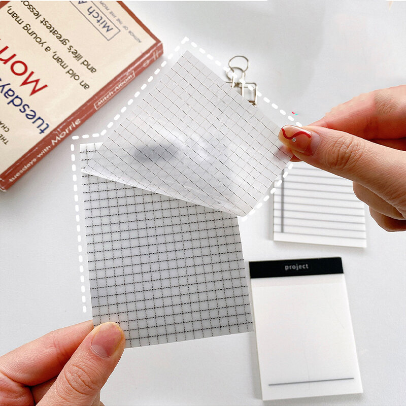 โปร่งใส Sticky Notes Notepad กันน้ำ Self-Adhesive Memo Notepad Bookmark Marker Scrapbook อุปกรณ์สำนักงานโรงเรียน