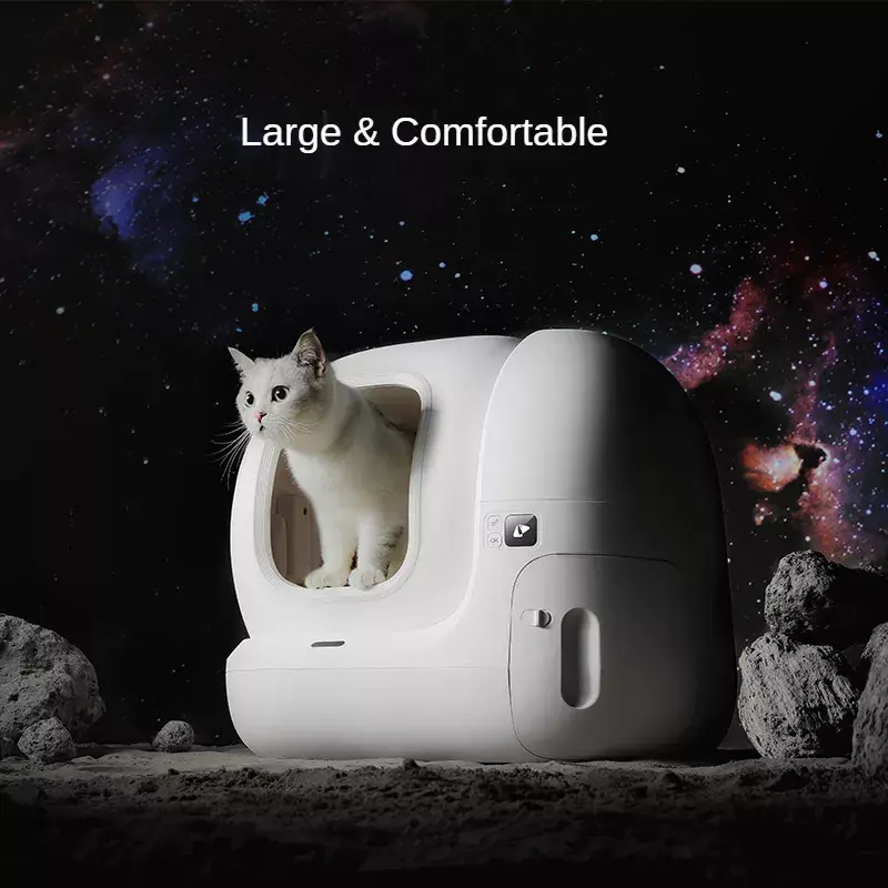 Kotak Sampah Kucing Peliharaan Cerdas 76L Toilet Pembersih Diri Otomatis untuk Kucing 2.4G Wi-Fi Remote Kontrol Aplikasi Toilet Nampan Kotak Pasir Kucing