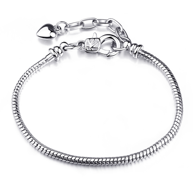 Joyería de plata de alta calidad para mujer, cadena de serpiente chapada, pulsera con dijes para regalo, adornos de joyería de Color plateado