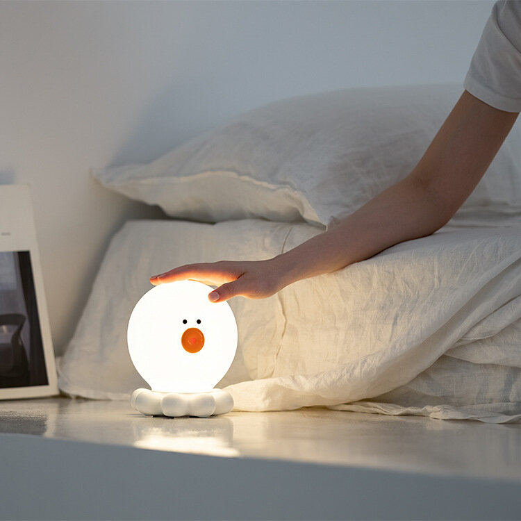 귀여운 Dudu 입 지방 문어 실리콘 밤 빛 따뜻한 램프 눈 보호 아기 USB 조명 빛나는 장난감 침실 아이 생일