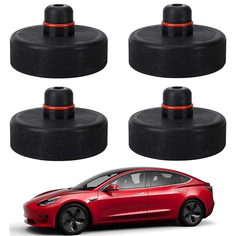 Adaptateur de cric de levage en caoutchouc, 4 pièces, pour Tesla modèle 3 S modèle X, Support de Point de levage, accessoires de voiture