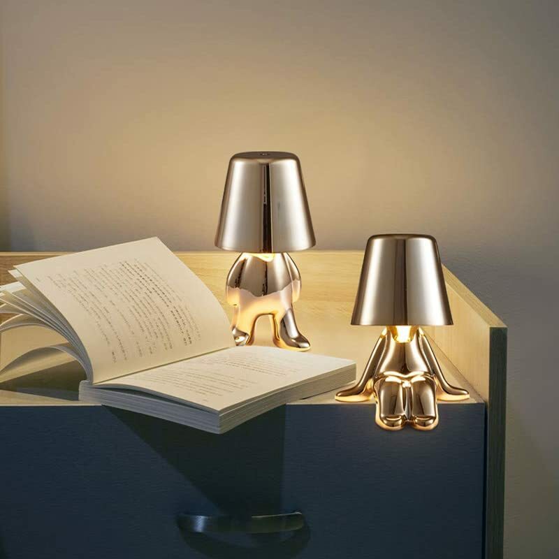 THINKER-Lámpara LED de mesa de barra de hierro nórdico, Sensor táctil, luz de escritorio inalámbrica, lámpara de mesa recargable para dormitorio, decoración de café
