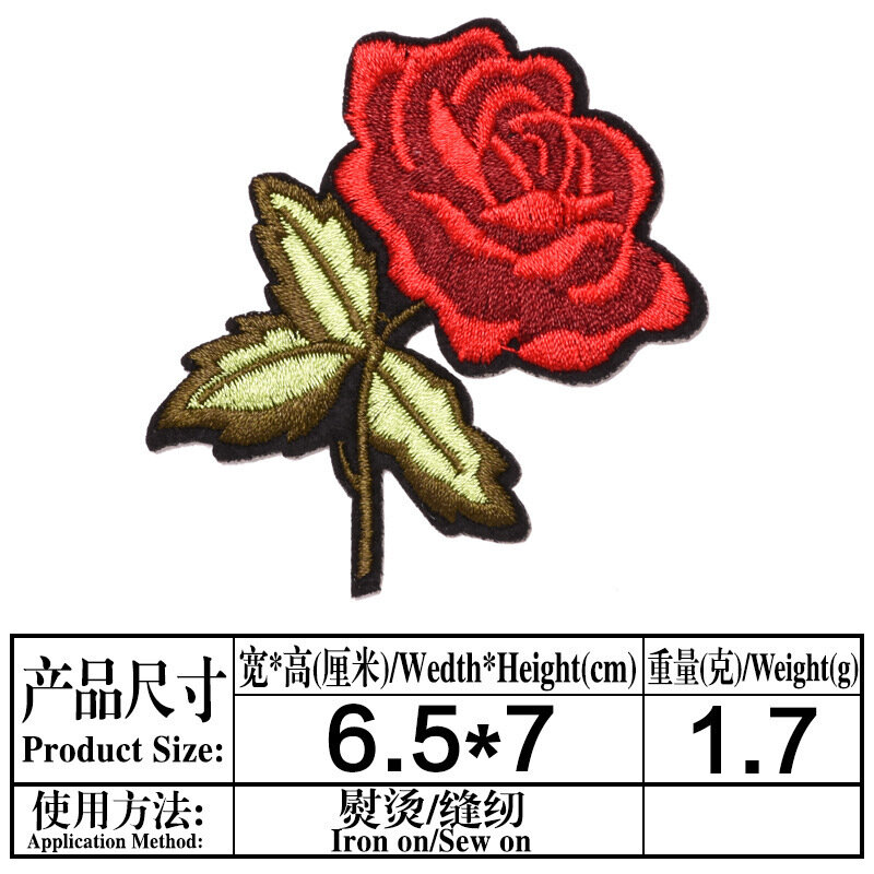 Nieuwe Merk Rozen Bloemen Borduren Strijken Patche Applique Naaien Badge Ambachtelijke Geborduurd Diy Voor Kleding Ondergoed Broek Decor