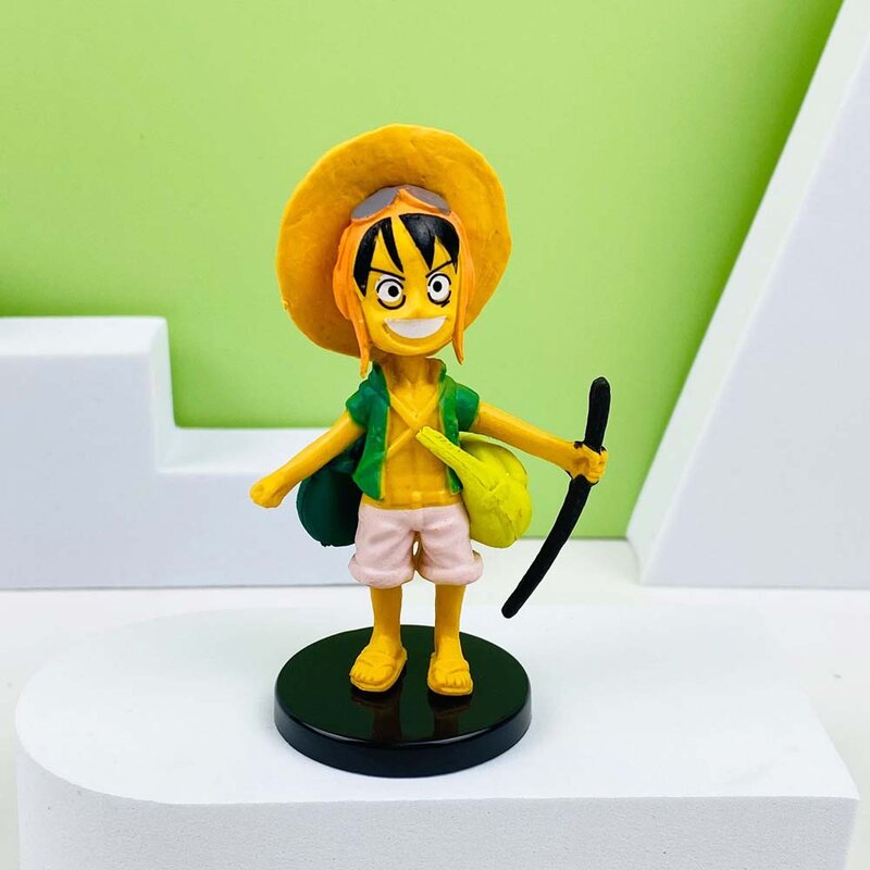 6 개/대 원피스 애니메이션 피규어 Luffy Roronoa Zoro 동상 Kawaii Toys PVC 액션 피규어 컬렉션 모델 장난감 선물