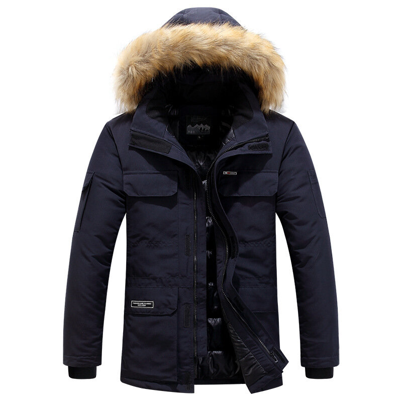 Winter Men Fur Hooded Parkas 2022 Casual Warm Thick Waterproof Jacket Coat Mens Cotton Multi-pocket Jackets 6XL Outwear Overcoat