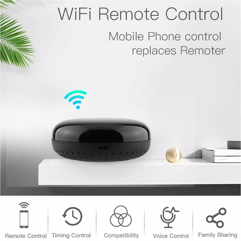محور تحكم لاسلكي مع WiFi والأشعة تحت الحمراء للمنزل ، جهاز تحكم عن بعد للمنزل المتصل ، متوافق مع Smart Life و Tuya و Alexa و Google Home
