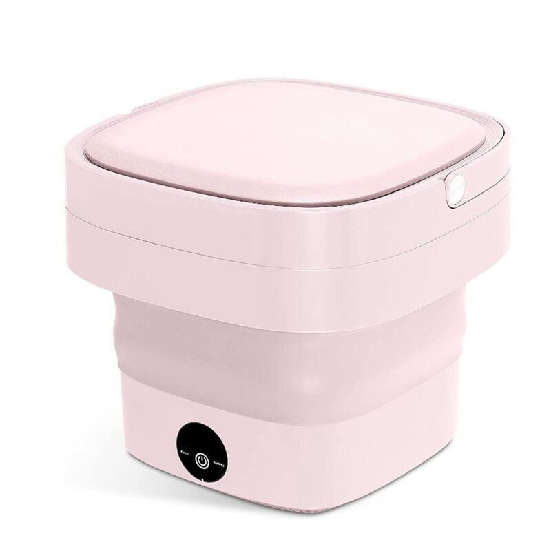Folding Portable Washing Machine, Lightweight Convenient Washer For Camping, Travelling, Gift For Family,Pink,US Plug
