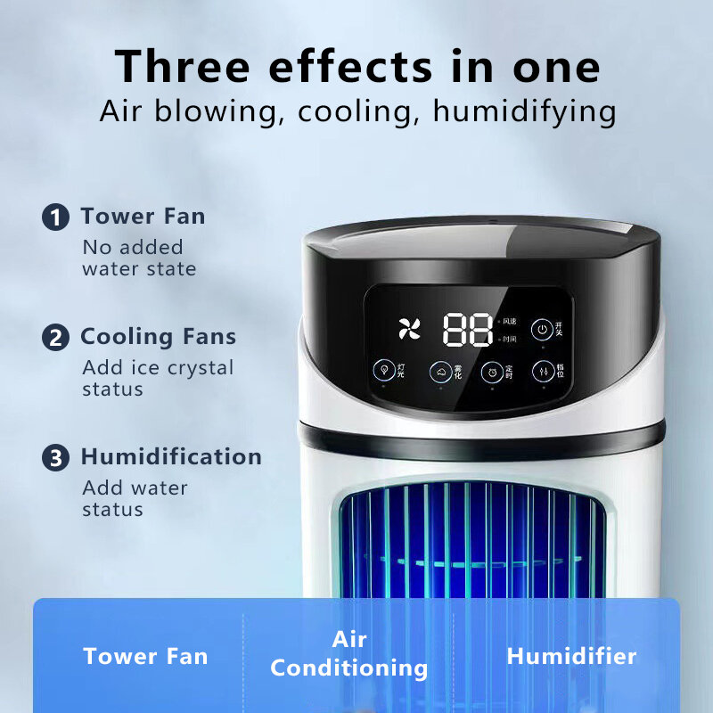 Thuis Mini Airconditioner Ventilator Lucht Koeler Ventilator Water Koelventilator Airconditioning Voor Kamer Kantoor Mobiele Draagbare Airconditioner