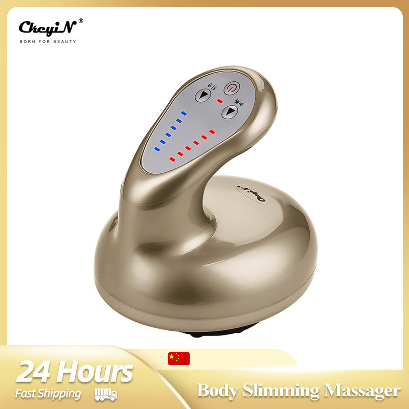 Ckeyin corpo elétrico slimmimg massager gua sha sucata corpo moldar volta massageador pressão negativa compressa quente terapia magnética