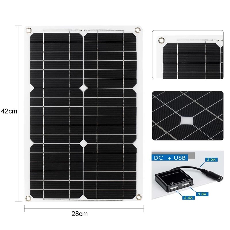 Kit pannello solare portatile 180W caricabatterie 12V con Controller LCD 100A doppia porta USB per cellulare Caravan Van