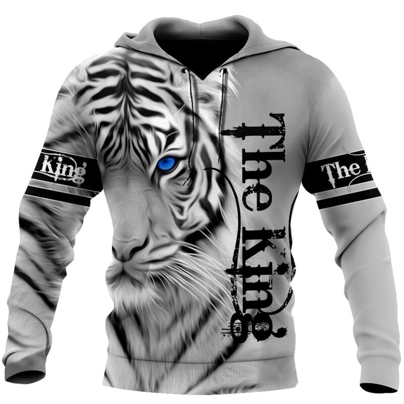 2022 Brand Fashion autunno felpa con cappuccio Premium Tiger Skin stampa 3D felpa da uomo Unisex Pullover giacca Casual
