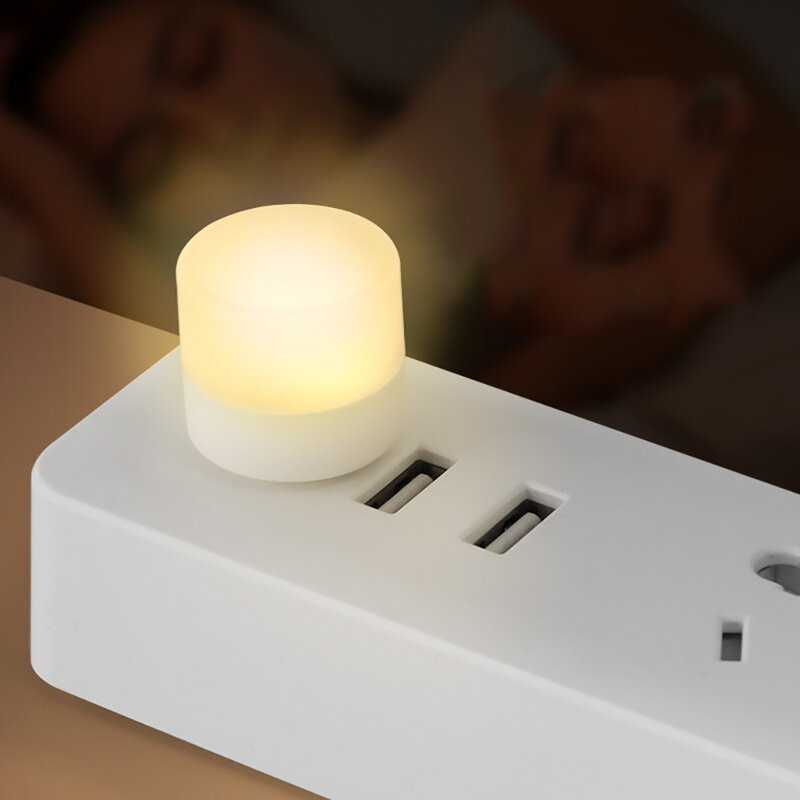 USB Night Light, Eye Protection Mini Bedside Socket Night Light Emergency Light Atmosphere Light Portable Night Light