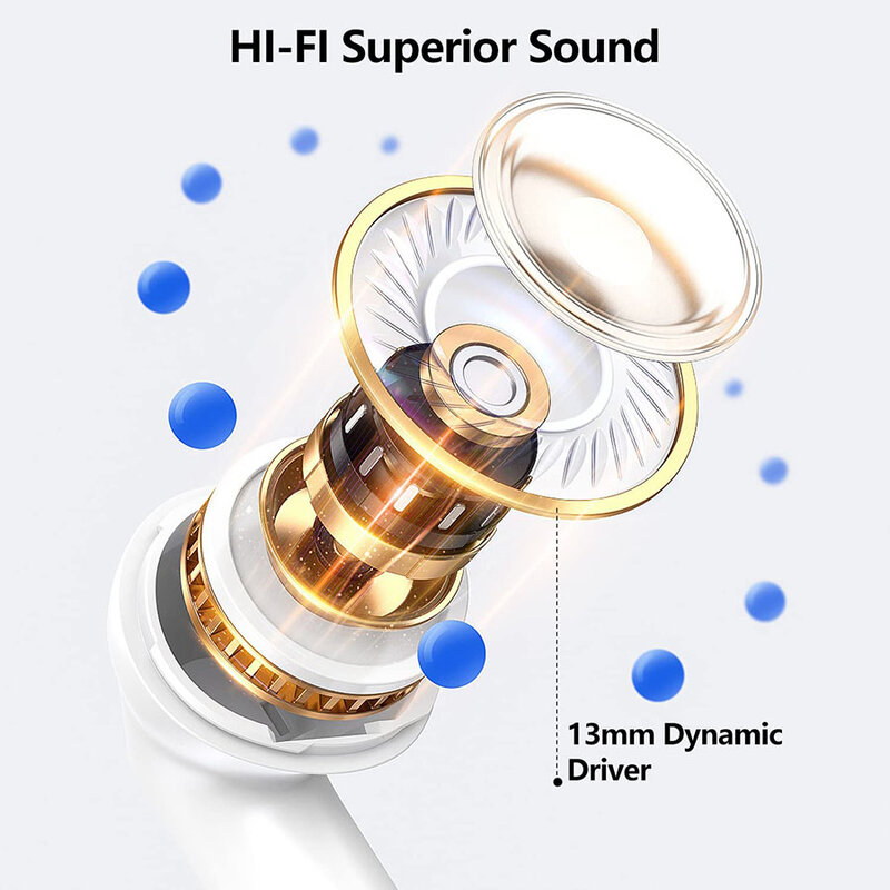 Tai nghe không dây TWS Bluetooth 5.0 Tai nghe không dây với micrô 9D Âm thanh nổi chơi game Thể thao chống nước Tai nghe nhét tai có đèn Led Hộp sạc