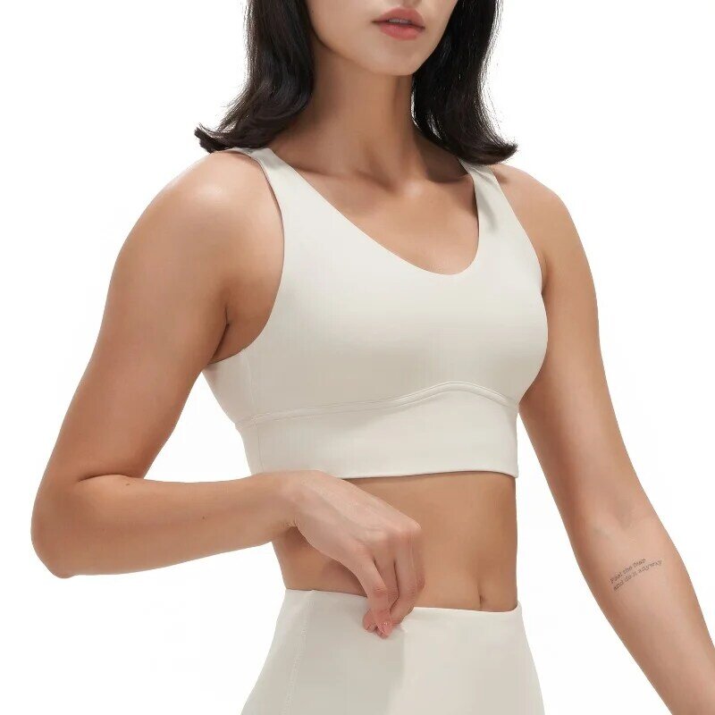Intimo sportivo in Lycra gilet da cross-training posteriore ad alta intensità antiurto con imbottiture per il seno reggiseno da yoga femminile ropa para mujeres