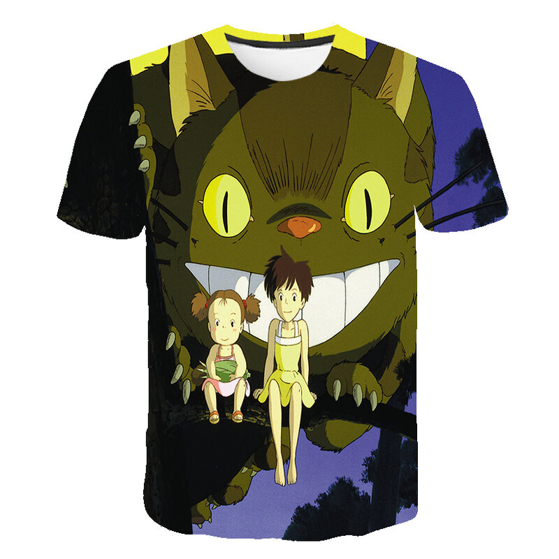 T-shirt estiva classica totoro Anime con stampa uomo moda Casual Kawaii Cartoon graphic t-shirt interessante harajuku