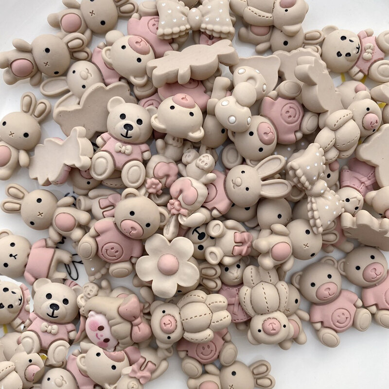 수지 믹스 동물 곰 토끼 카보 숑 DIY 공예 재료 만들기 용품 보석 매력 펜던트 장식 장식