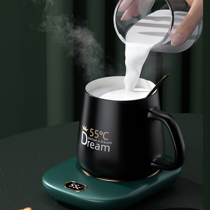 Calentador de tazas de café Retro Para oficina y hogar, con 3 Ajustes de temperatura, placa calentadora de taza de apagado automático para té, cacao, agua y leche, Idea de regalo