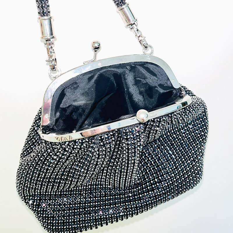 Luxury Diamonds Bucket Bag Designer Brand Women Handbags Shinny Rhinestone Mesh Shoulder Crossbody Bags Evening Party Purse 2023