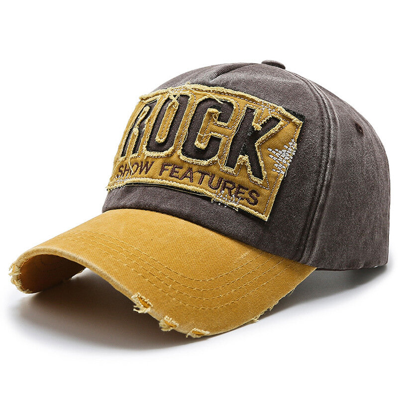 หมวกหมวกสำหรับผู้หญิงผู้ชายหมวกแก๊ปเบสบอลหมวก Vintage Rock เย็บปักถักร้อย Snapback หมวกล้างพ่อสบายๆกลางแจ้งปรับหมวก