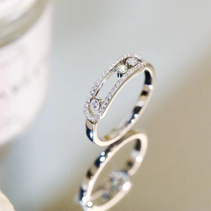 خاتم كلاسيكي من الفضة الإسترليني 925 مرصع بالألماس للنساء مجوهرات عصرية بسيطة الشخصية