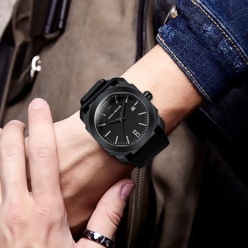 Mini foco moda minimalista relógio de quartzo para homem negócios relógios à prova dwaterproof água calendário de luxo pulseira de silicone relogio masculino