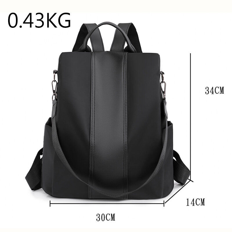Женский рюкзак с защитой от кражи и открытой спиной, школьный ранец из ткани Оксфорд, Повседневная сумка на одно плечо