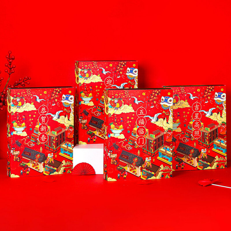 Китайское Новогоднее украшение, модель 2022 года, наклейка на дверь в стиле фонаря тигра, весна, красные конверты, лунная Новогодняя вечеринка