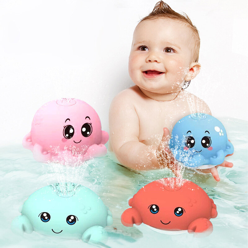 Juguetes de ducha para bebé, juguete de ducha de agua con pulverizador, Bola de baño eléctrica de ballena con luces LED, música, juguetes de baño de ool
