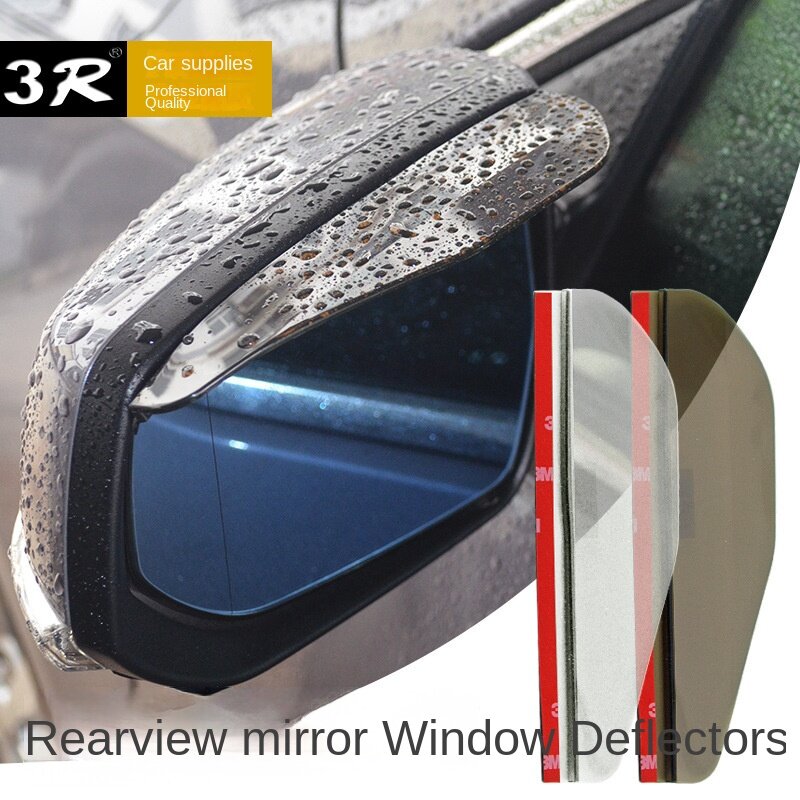 2 Pcs Car Rear View Mirror Rain Eyebrow Flexible Protector Sun Visor Shade Snow Guard Weather Shield Rain Cover Auto Accessories