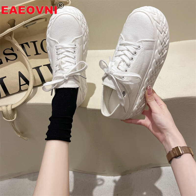 Canvas Shoes Women's Low-top Spring Shoes 2022 New Net Red Ins All-match Thick Bottom One Pedal Casual Board Tide Shoes Sneakers