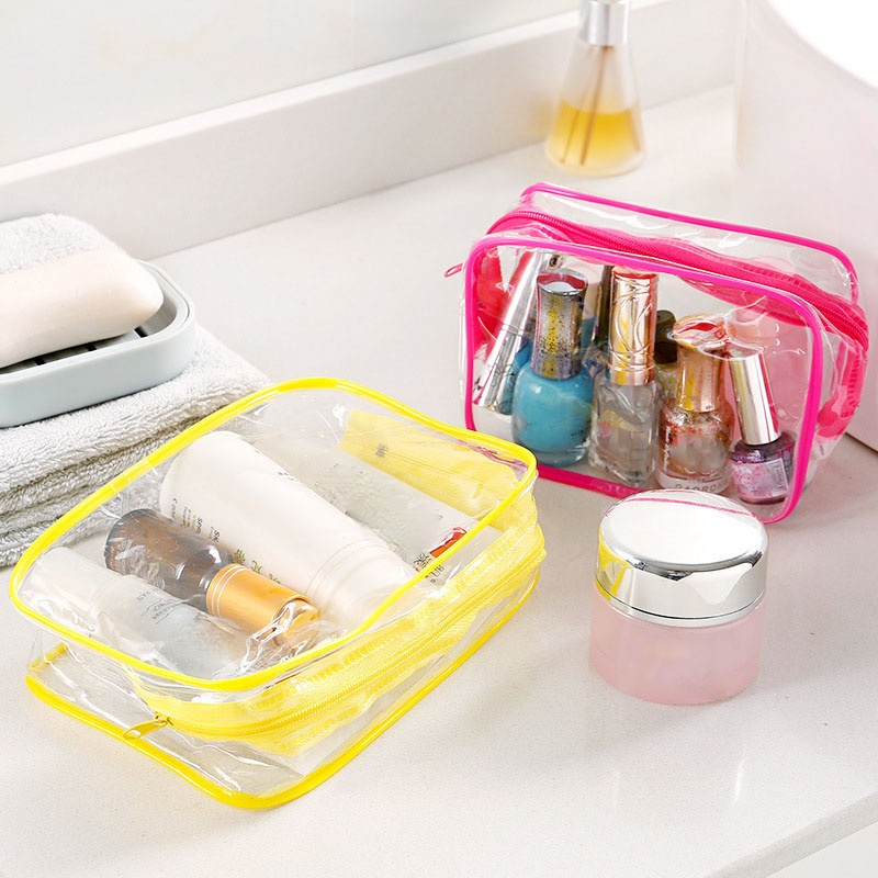 Viaggio Make Up Organizer bagno di stoccaggio Toiletry Wash Bag trasparente sacchetto cosmetico PVC donne cerniera trasparente sacchetti di trucco Beauty Case