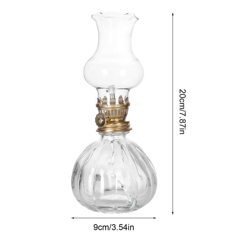 Glas Kerosin Lampe Hohe-Temperatur Beständig Retro Öl Lampe Ornament Einfach zu Bedienen Beleuchtung Lange Licht Indoor Nacht Licht