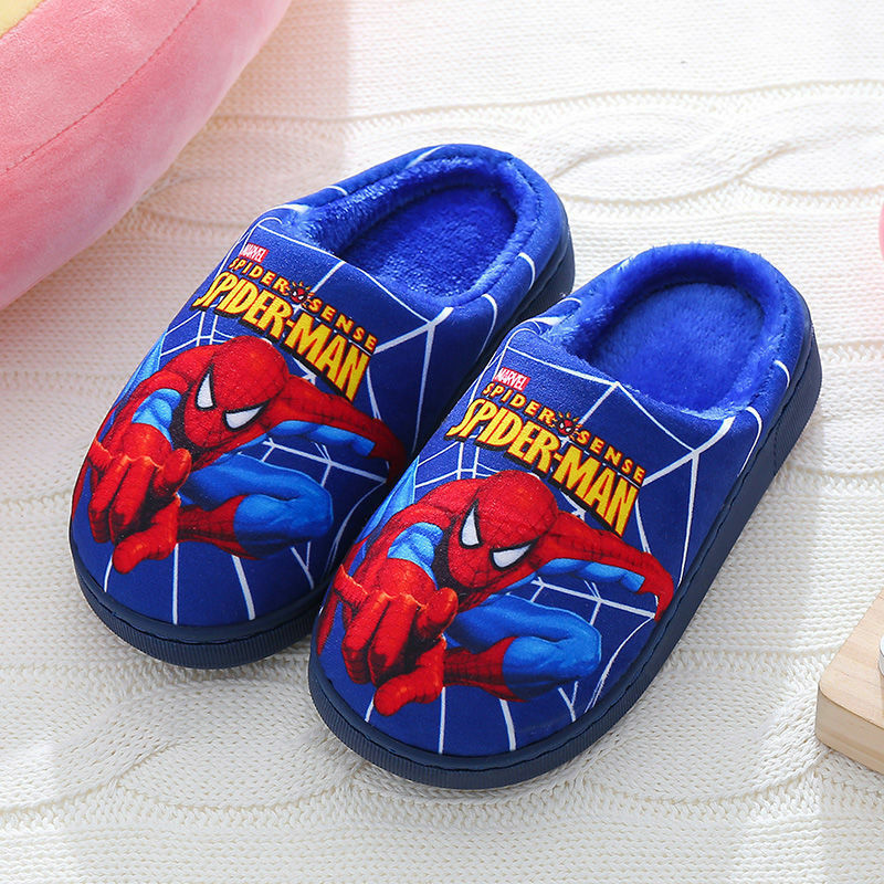 Disney Spiderman Children Cotton Slippers Home Indoor Cartoon Warm Children's Shoes Baby Kids Sneakers Boots Boys Girls Sandals