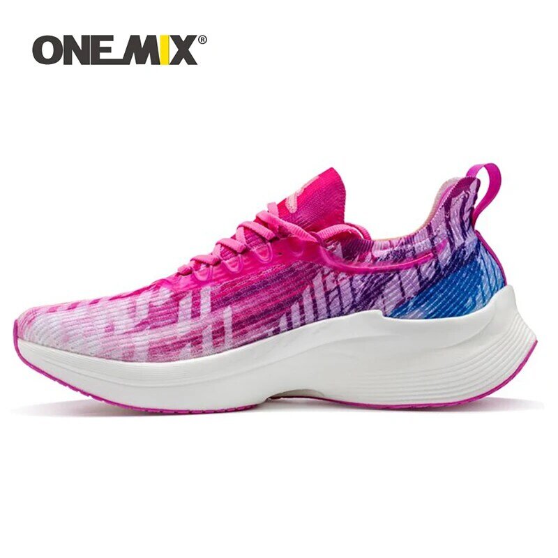 حذاء للجنسين من ONEMIX موديل 2023 سهل الارتداء بدون كعب لون أبيض وأسود حذاء للركض خفيف أحذية رياضية للمشي والجري في الهواء الطلق