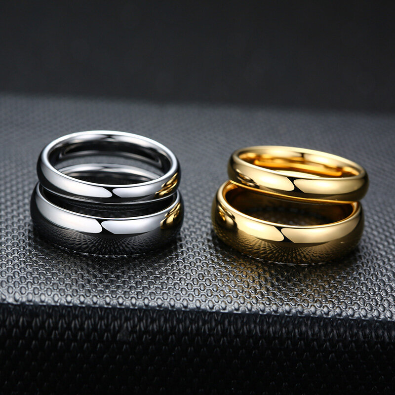 Модные обручальные кольца из нержавеющей стали с защитой от царапин для женщин и мужчин, простые классические обручальные кольца для пар, б...