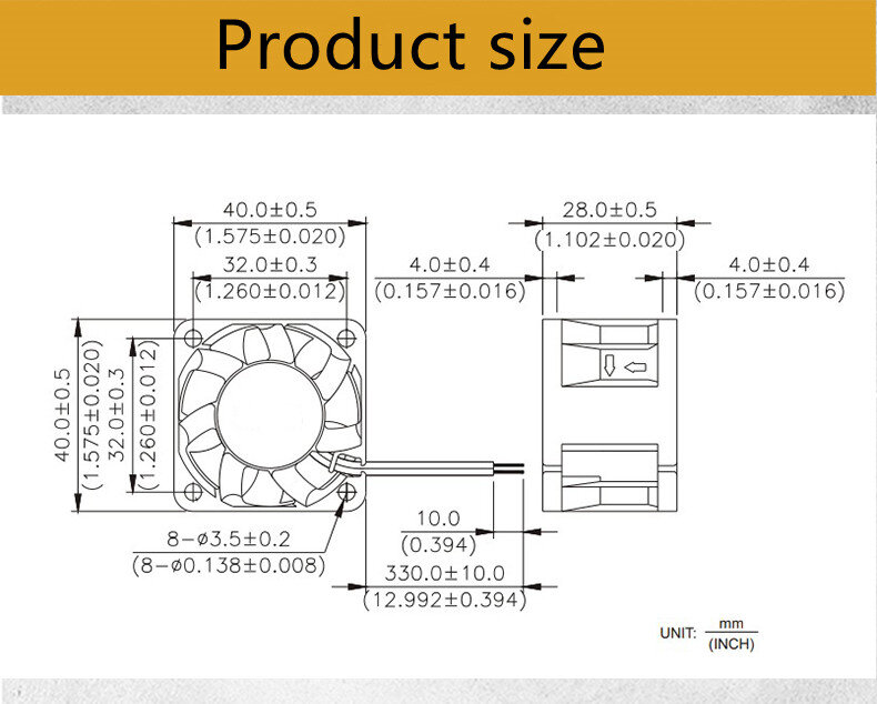 5Pack 40mm Powerful Cooling Fan AVC 4028 12V 1A DBTB0428B2G High Speed Rotation RPM Fans 40*40*28mm Dual Ball Bearing 4-wire Pwm