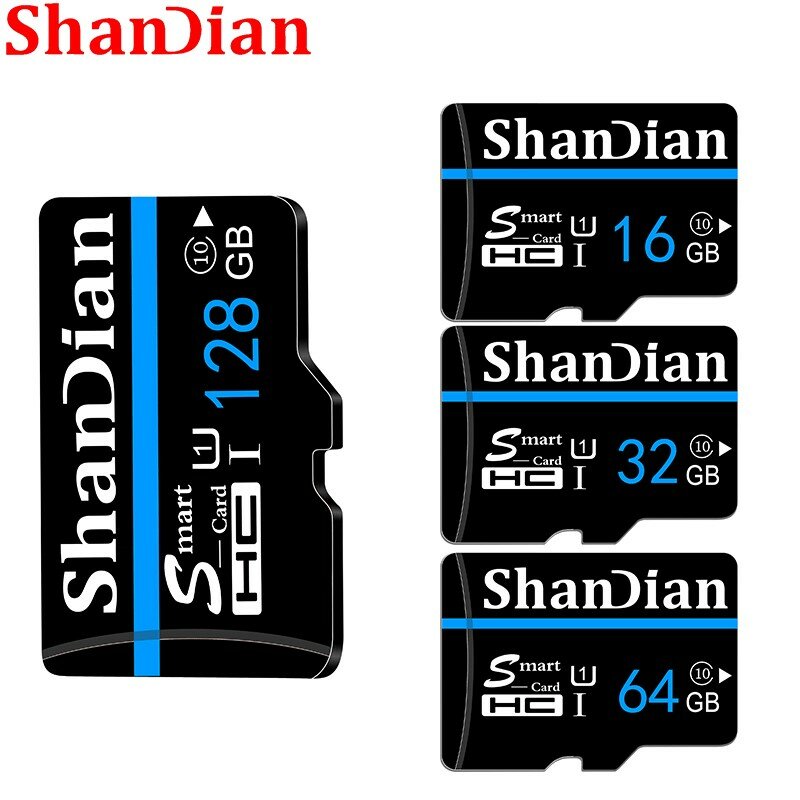 Карта памяти SHANDIAN Ultra Smart SD, 128 ГБ, 32 ГБ, 64 ГБ, 256 ГБ, 16 ГБ, 512 ГБ, SmartSD карта TF, флеш-накопитель 64, 128 ГБ SmartSDHC для телефона