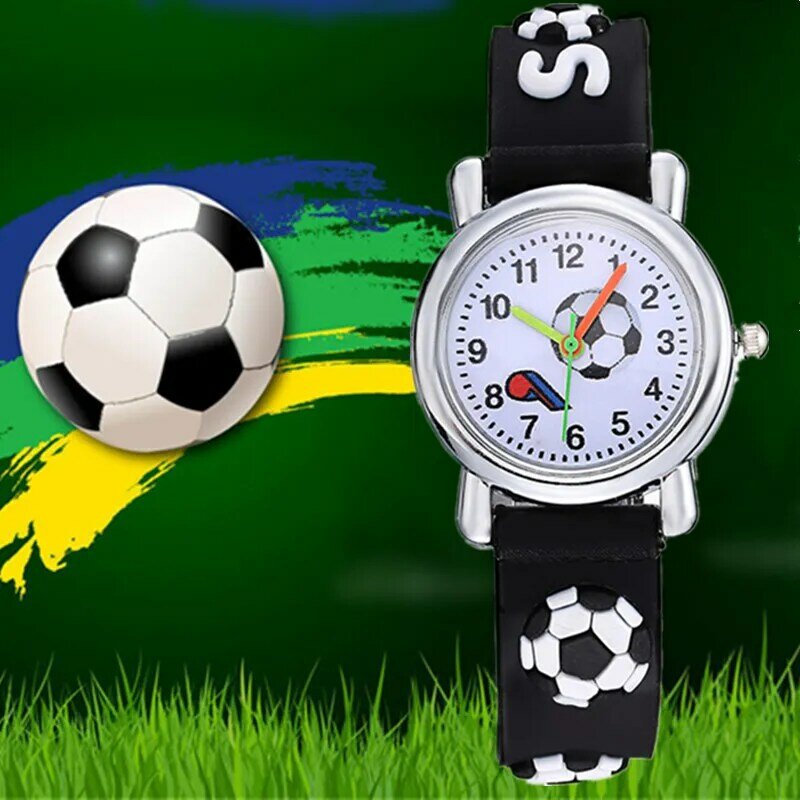 Śliczne zegarki dla dzieci chłopcy zegarki dziecko sportowe zegarki na rękę piłka nożna Cartoon wzór zegar kwarcowy prezent dla dziewczyn Montre Enfant