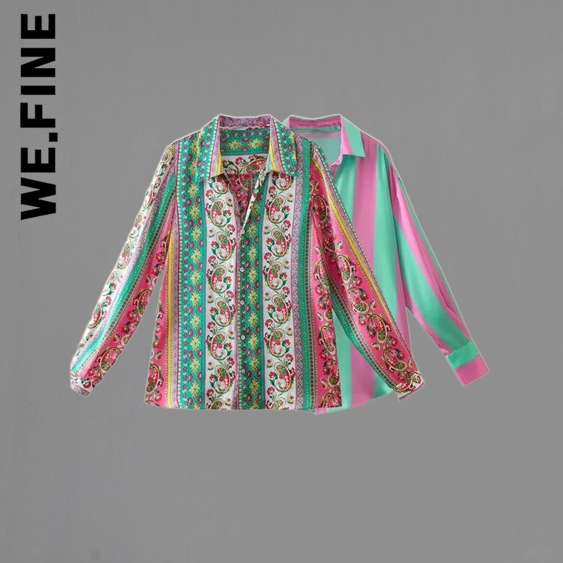 We.Fine Women Shirt 2022 Casual Party Top New Vintage Christmas Top Women Korean Style Tops Women Sexy Retro Female Tops