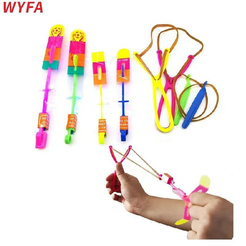 baby toy 100Pcs/lot or 50pcs y-shape random color Light Toy Arrow Flying Toys LED Lighting Flash Toys Party Fun Gift Catapult