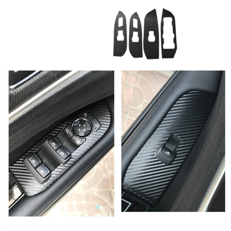 Untuk Lincoln MKZ Film Pelindung Serat Karbon Imitasi Stiker Interior Mobil Panel Kaca Spion Pintu Kontrol Udara Pusat
