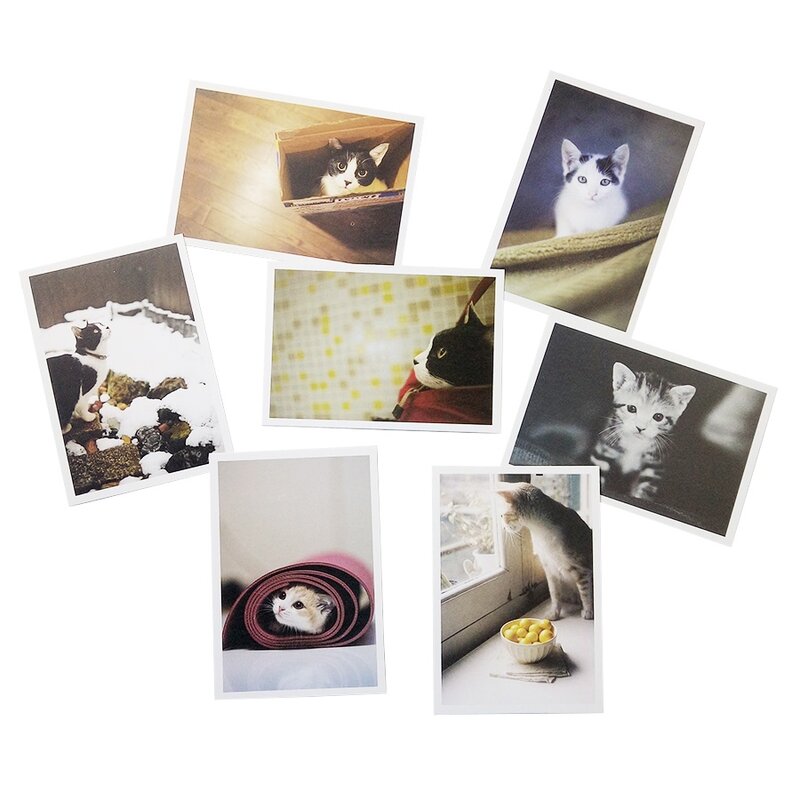 Juego de postales de gatos Vintage, tarjetas de felicitación de Año Nuevo, tarjetas de invitación de fiesta, 28 unidades por lote